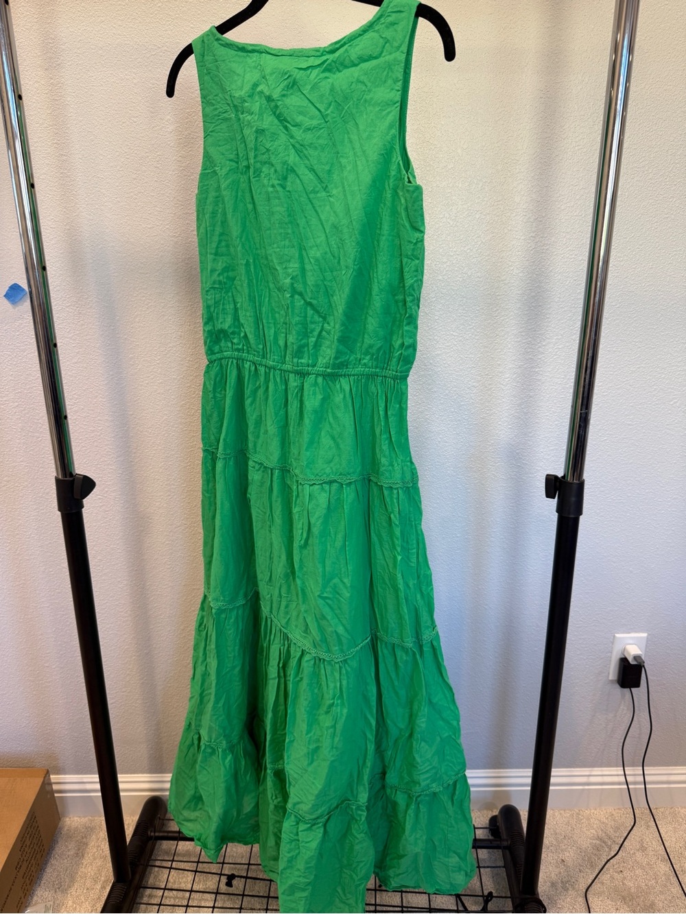 Lauren Ralph Lauren Emerald Green Sleeveless Tiered Maxi Dress - Picture 6 of 7